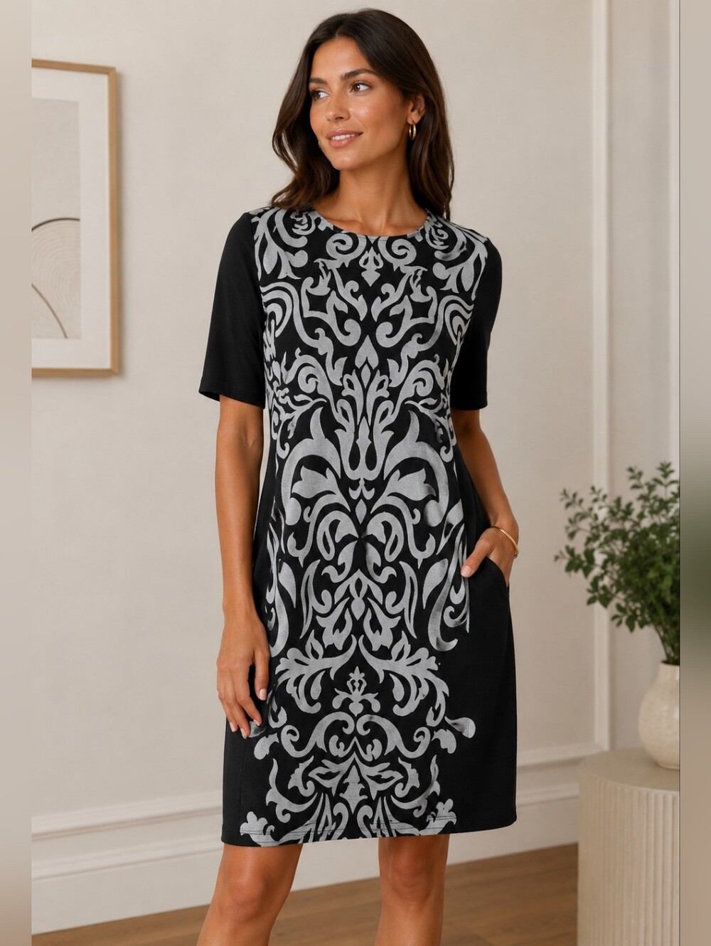 Sunny Leigh Dress with Ornate Pattern